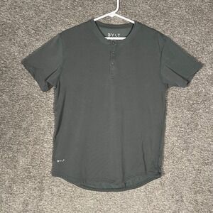 BYLT‎ Basics Drop-Cut Henley T-Shirt Men's Size M Gray Short Sleeve